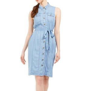 NWT Calvin Klein Denim Shirtdress 14